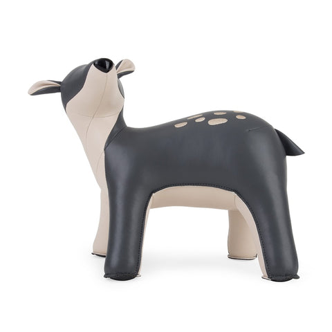 "ZUNY DEER LUKE DARK GRAY DOORSTOP"